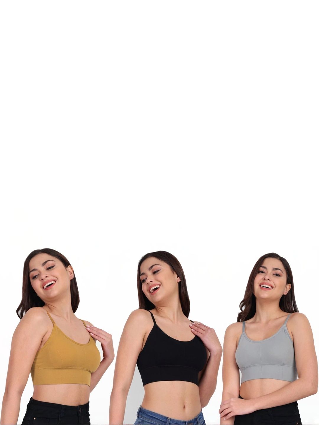 US FASHION Pack of 3 Full Coverage Lightly Padded Non-Wired Seamless Everyday Bra-picture-24