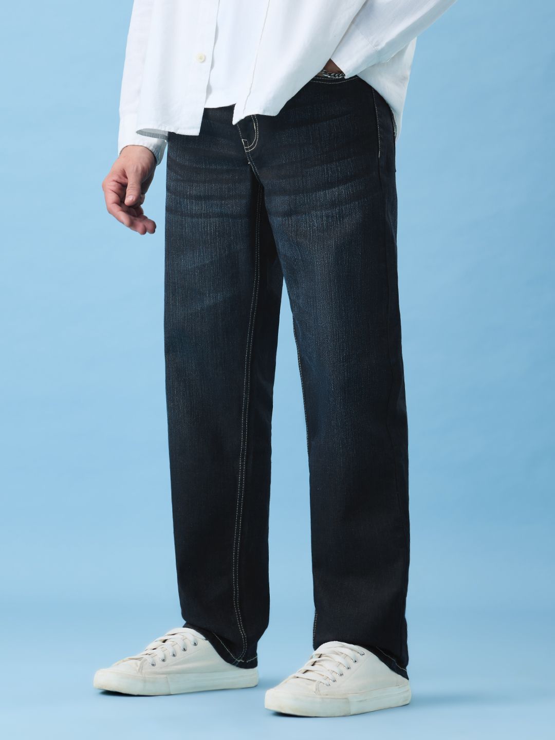 The Souled Store The Souled Store Urban Blue Men Vintage Fade Straight Fit Jeans