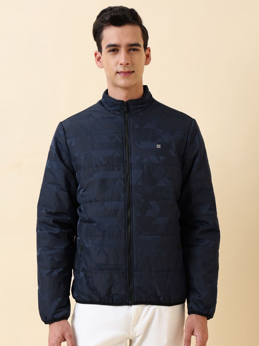 Allen Solly Men Mock Collar Solid Padded Jacket-picture-40