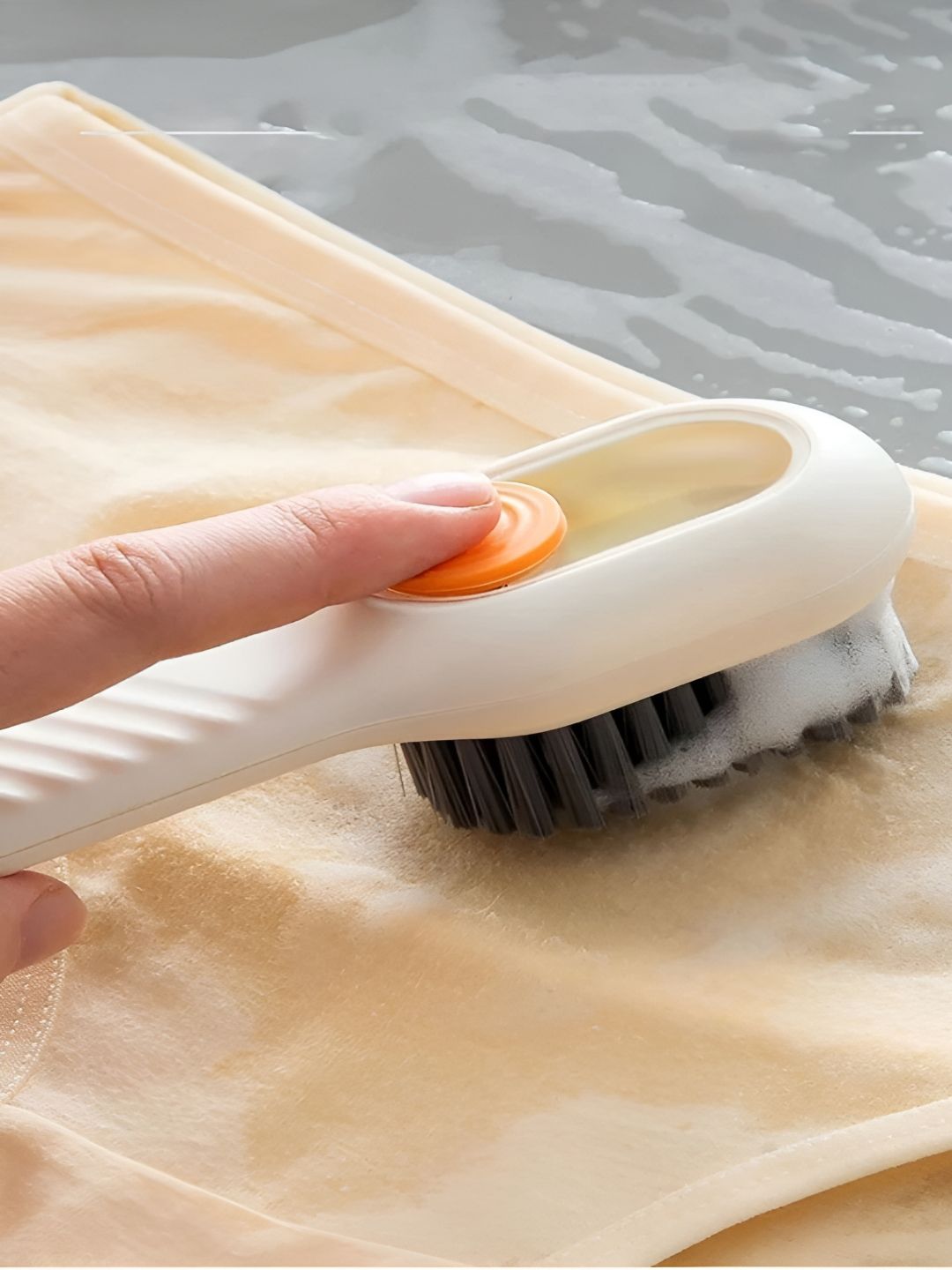 DeoDap White And Orange Textured Cleaning Brush-picture-31