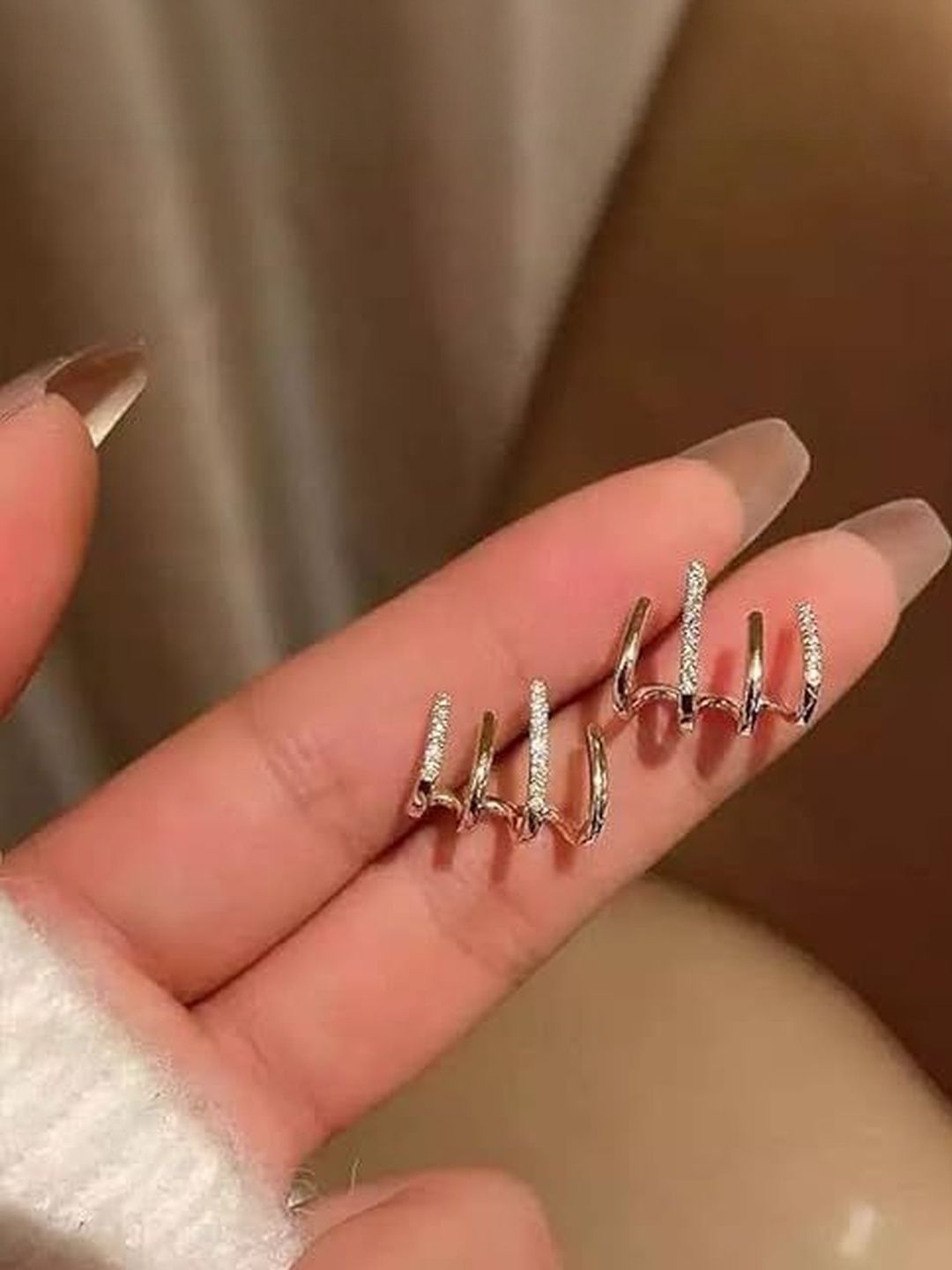 TheVineGirl Gold-Plated Cubic Zirconia-Studded Korean Studs-image-36