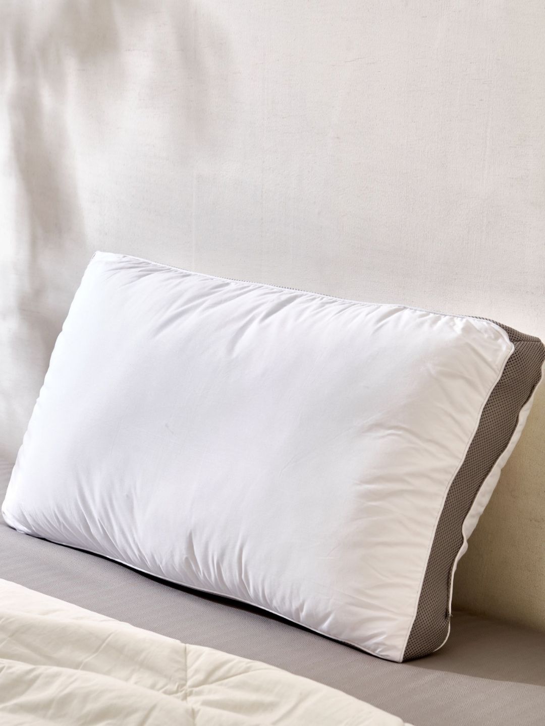 Home Centre Cloud Airvent White & Grey Cotton Filled Cotton Sleep Pillow-picture-23