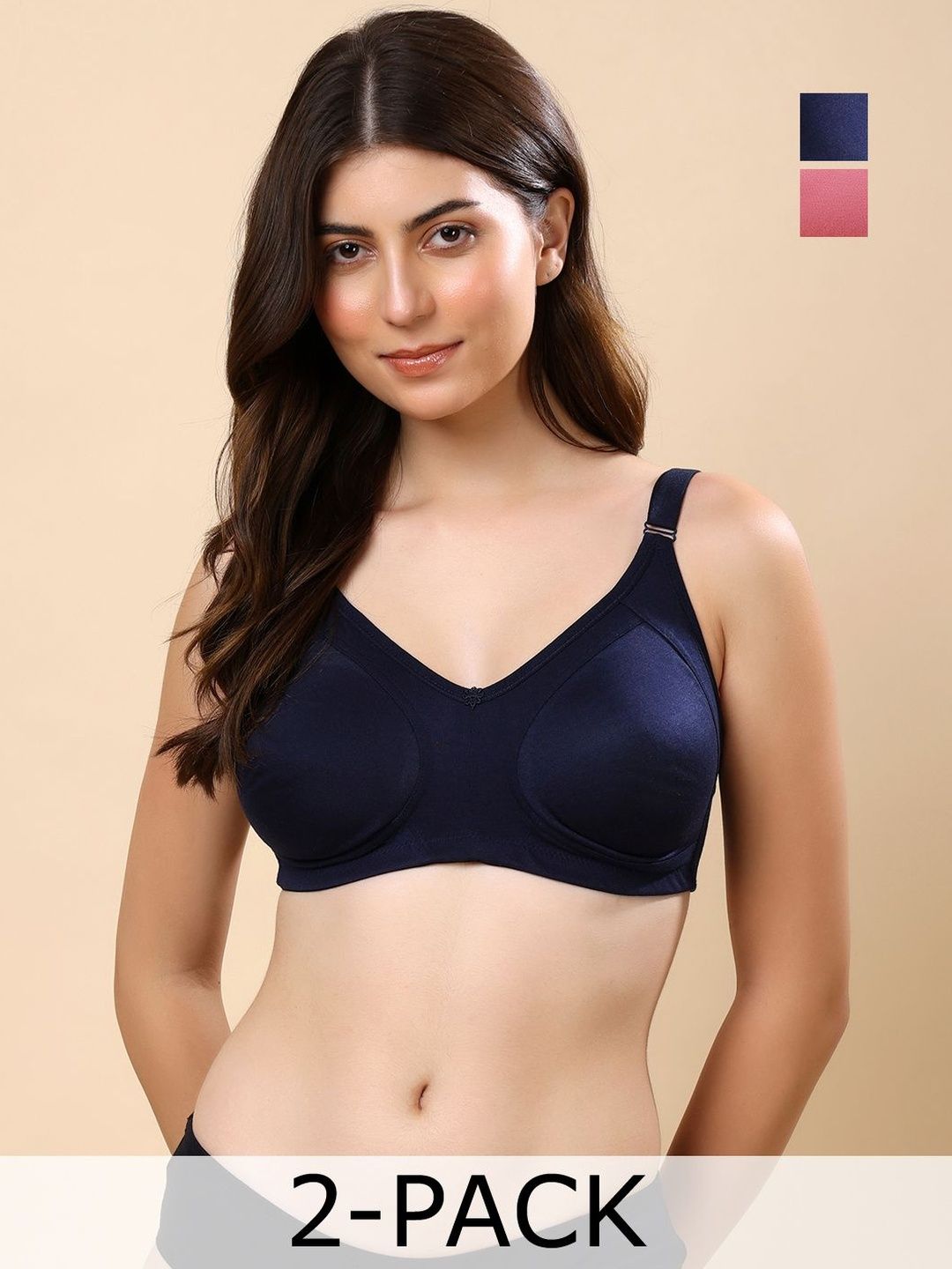 Cotton Opera By Floret Pack Of 2 Non Padded Non-Wired Cotton Full Coverage Everyday Bra-picture-31