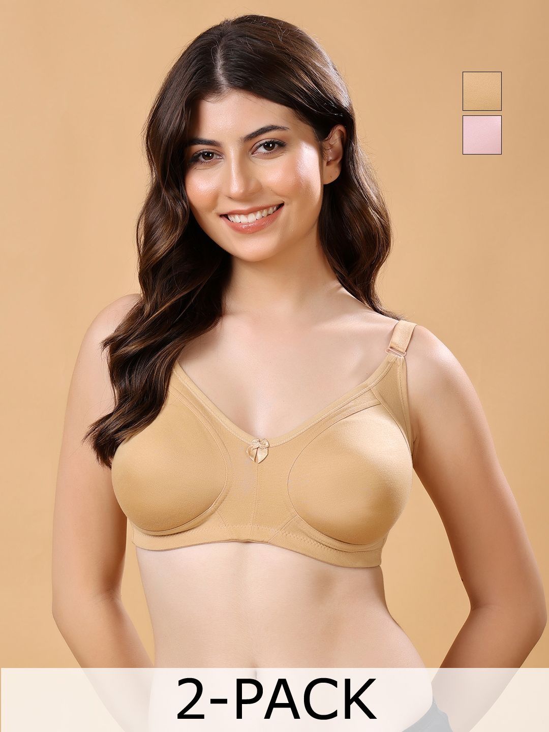 Cotton Opera By Floret Pack Of 2 Non Padded Non-Wired Cotton Full Coverage Everyday Bra-picture-34