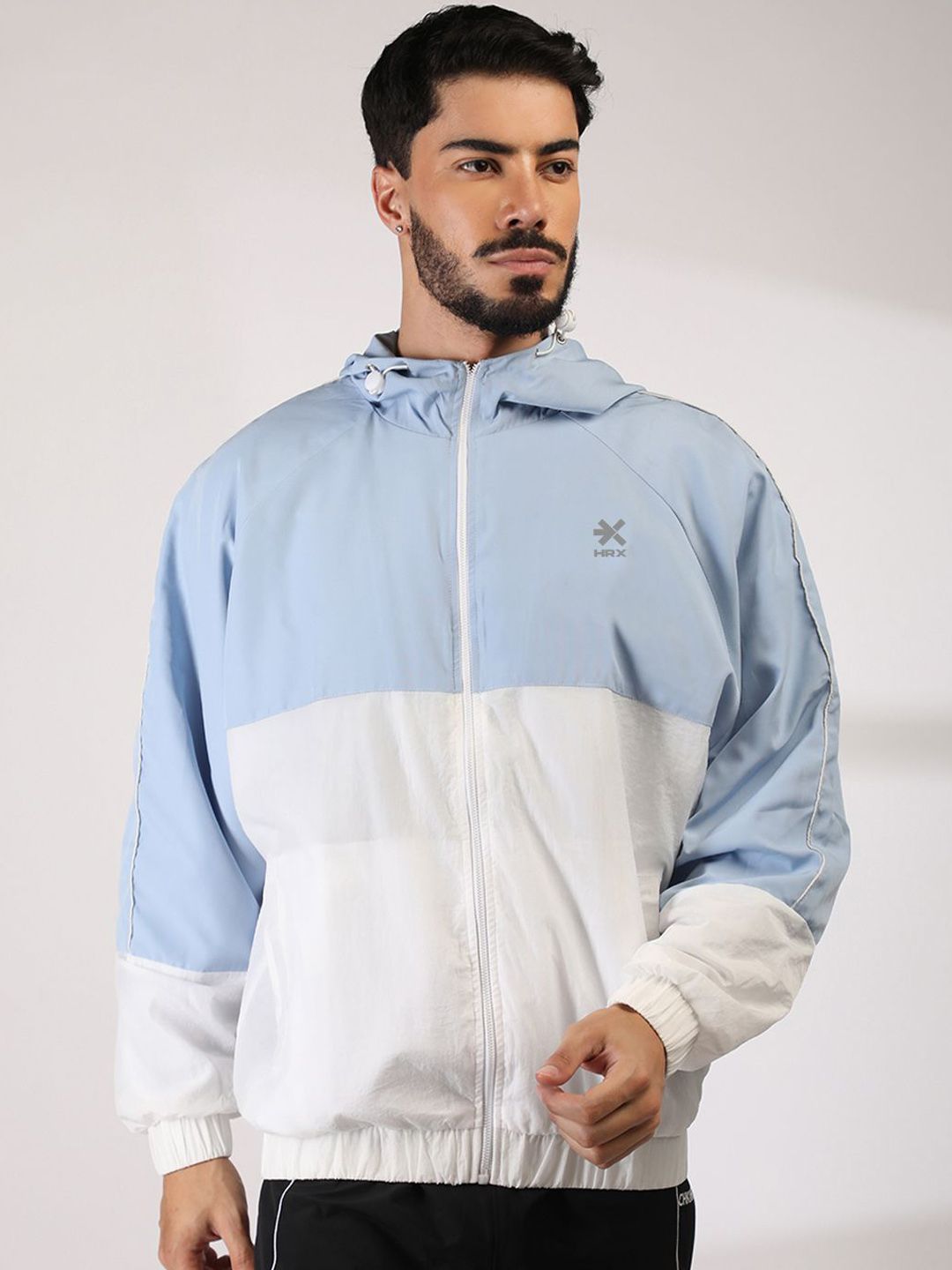 HRX by Hrithik Roshan Men Hooded Colourblocked Windcheater Sporty Jacket-picture-30