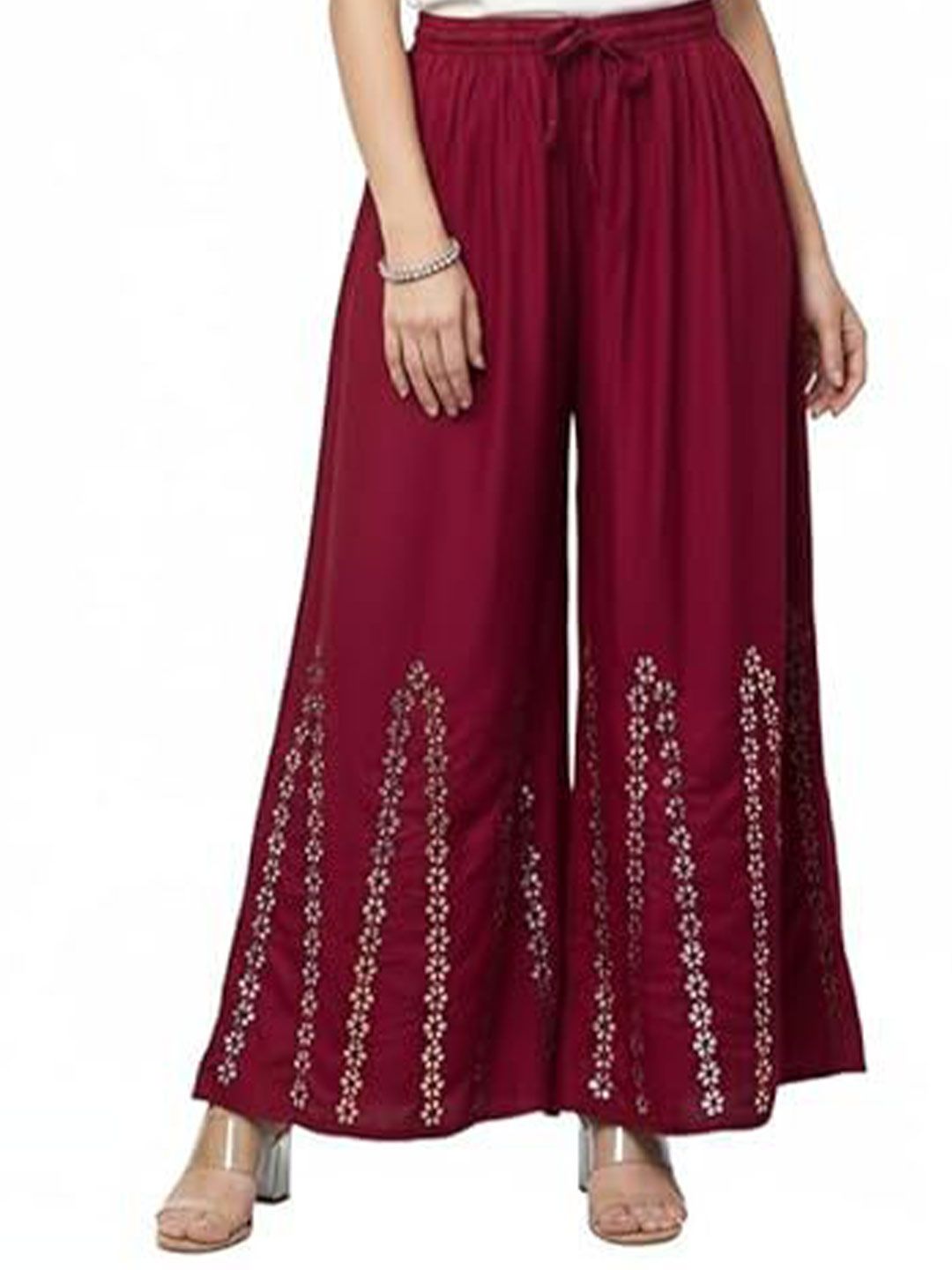 Thrifty Thread Women Ethnic Motifs Embellished Ethnic Palazzos-picture-21
