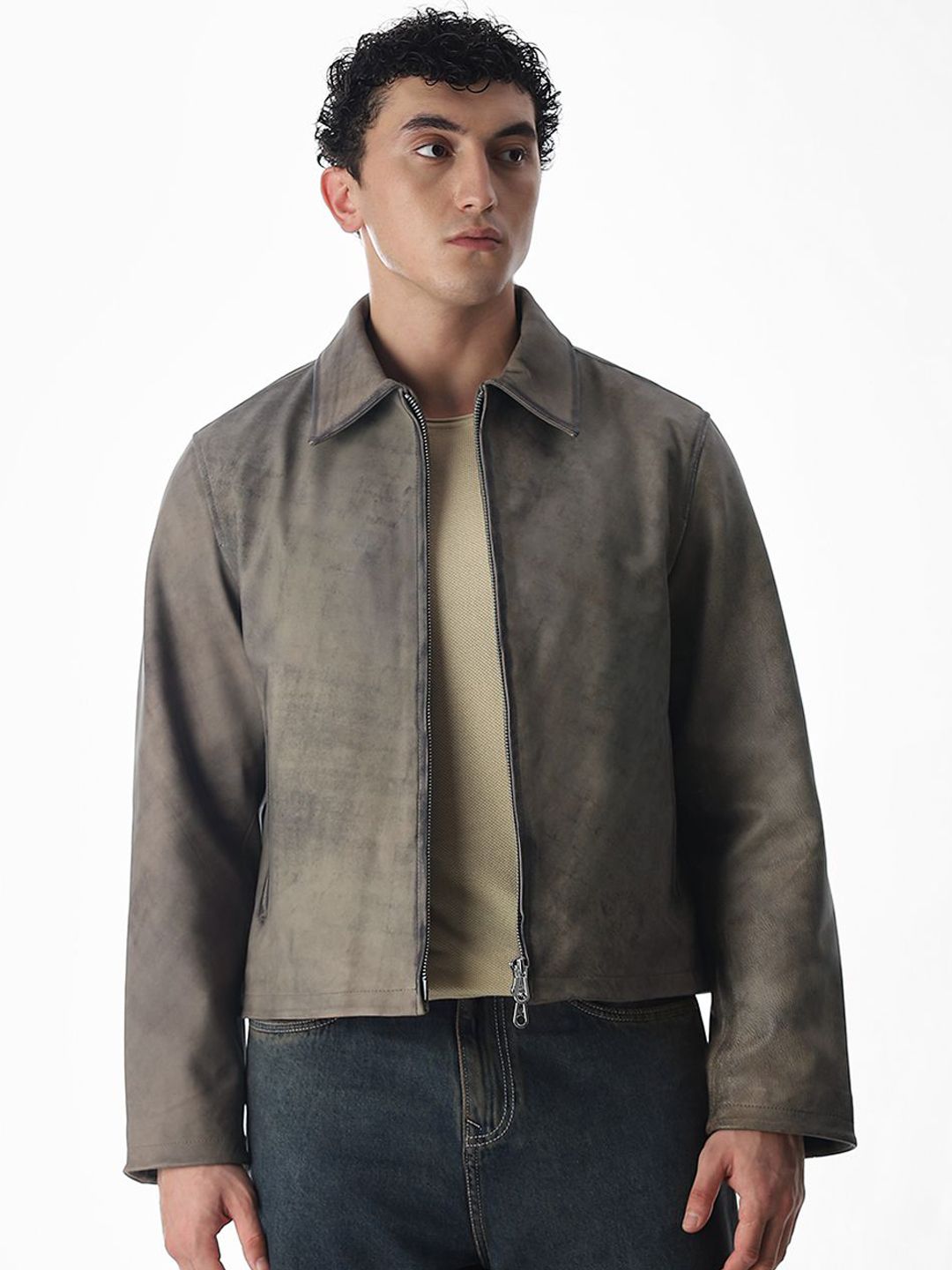Jack & Jones Men Spread Collar Solid Open Front Jacket-picture-21