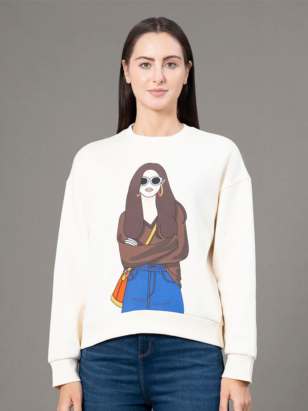 Red Tape Women Printed Round Neck Pullover Sweatshirt-image-14
