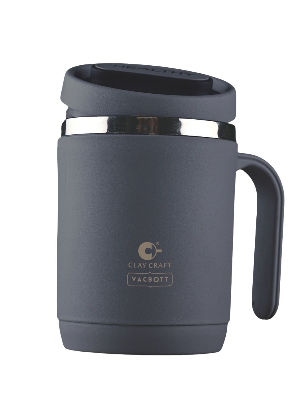 CLAY CRAFT Blue & Grey Printed Stainless Steel Matte Mug - 400ml-image-43