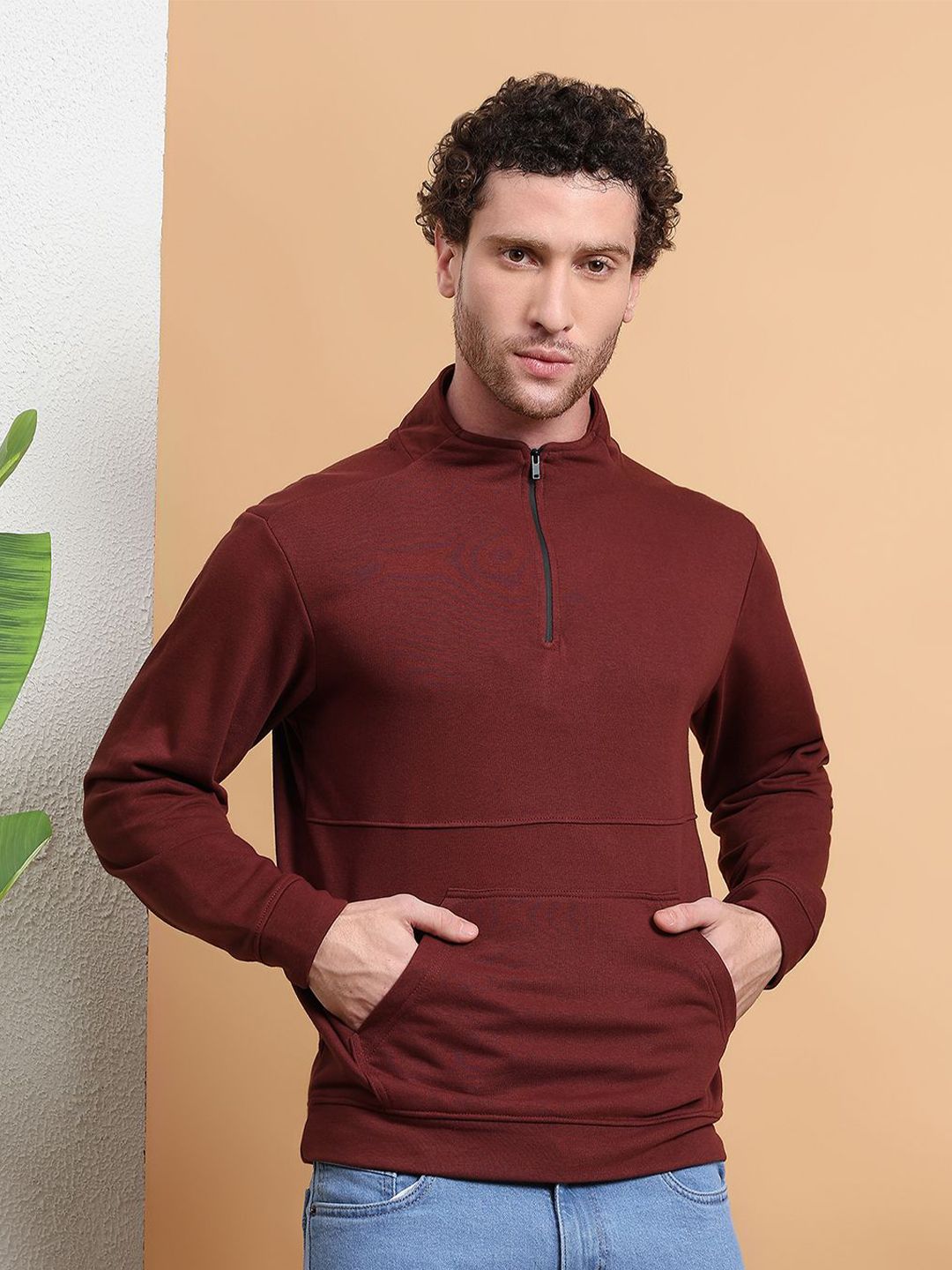 ARMENOR Men High Neck Half Zipper Sweatshirt-picture-20