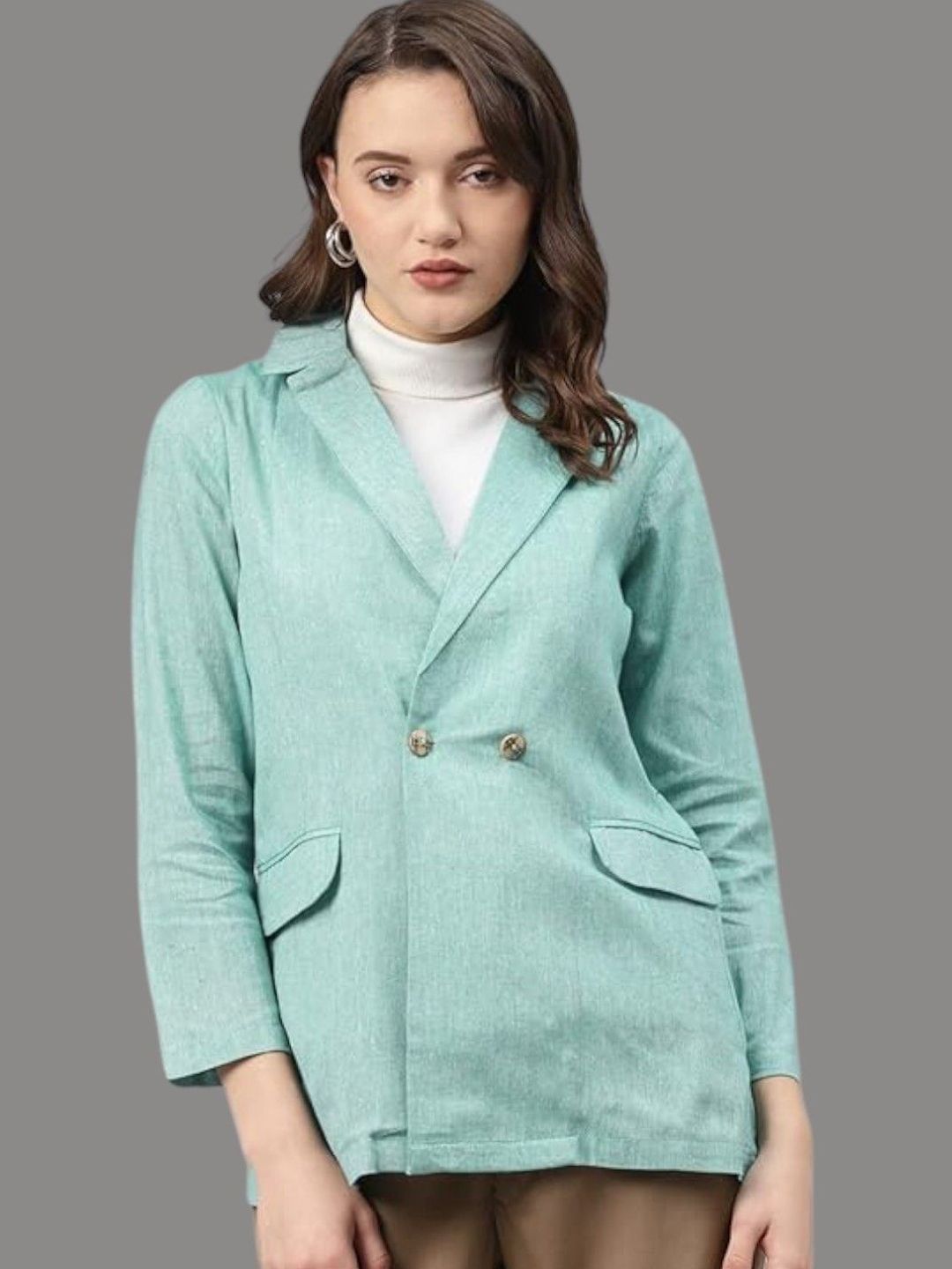 R.Code by The Roadster Life Co. Cotton Slim-Fit Double Breasted Blazer-picture-37