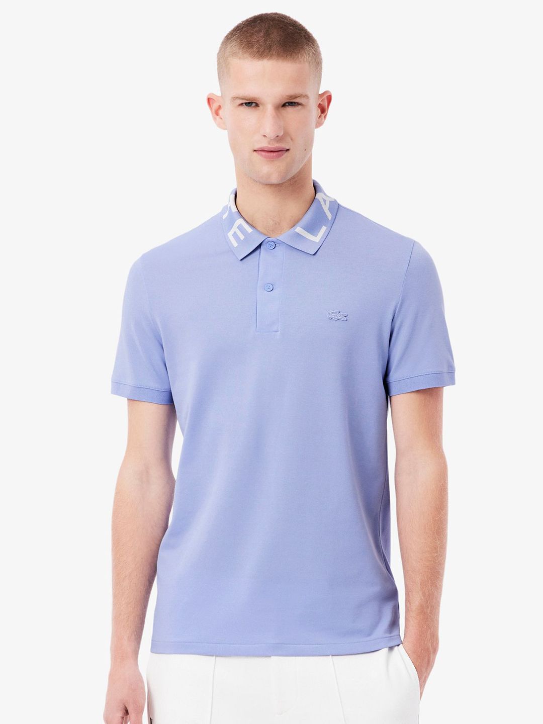 Lacoste Men Typography Printed Polo Collar Slim Fit T-shirt-picture-36