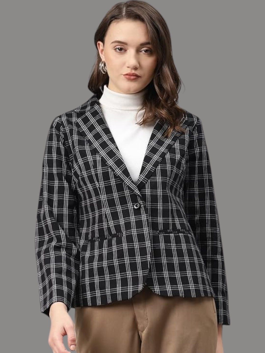 R.Code by The Roadster Life Co. Checked Cotton Single Breasted Blazer-picture-21