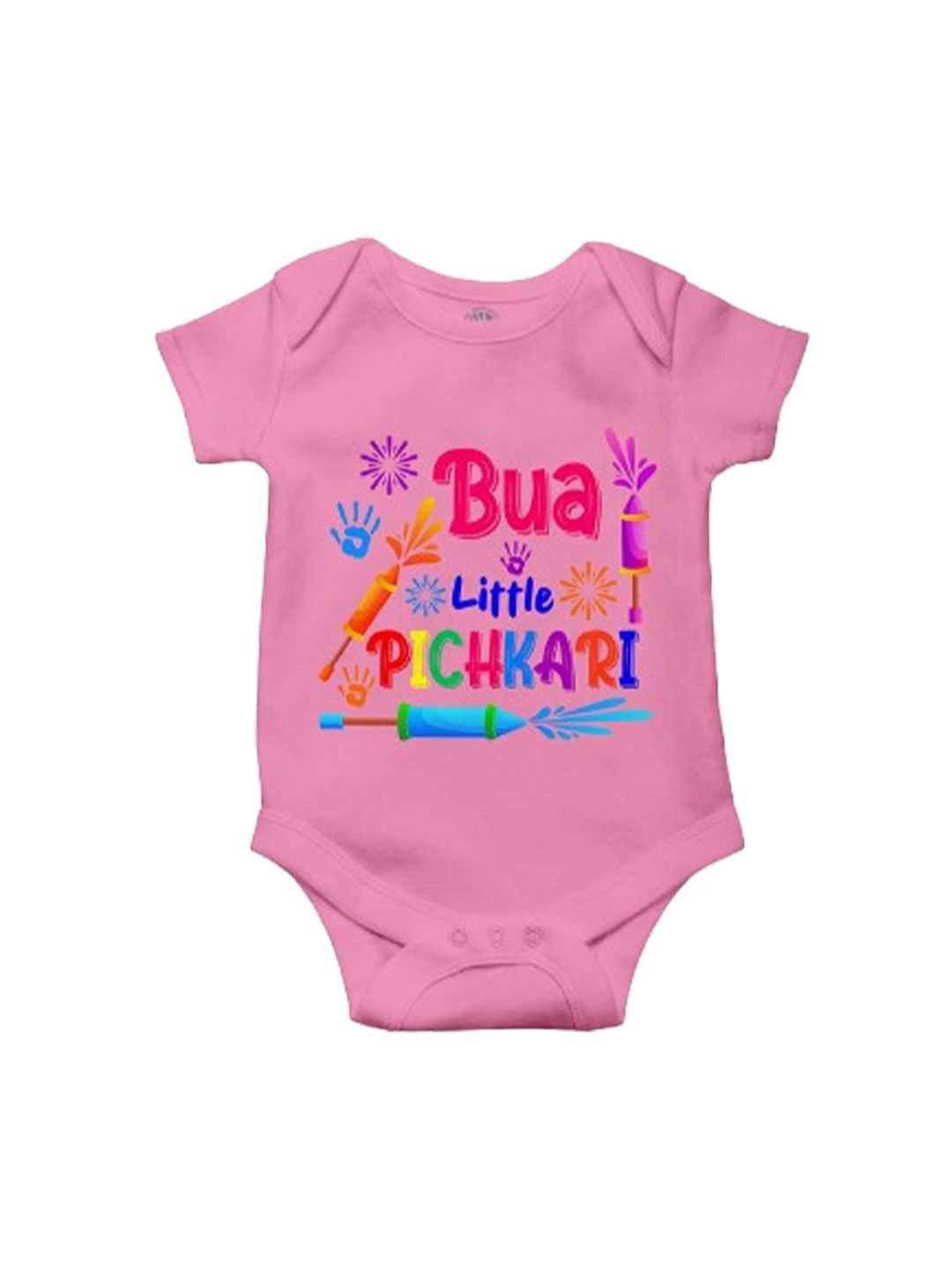 THE PRINT PLATTER Infants Pichkari Printed Romper Ultra Bio Wash Cotton Bodysuit-picture-38