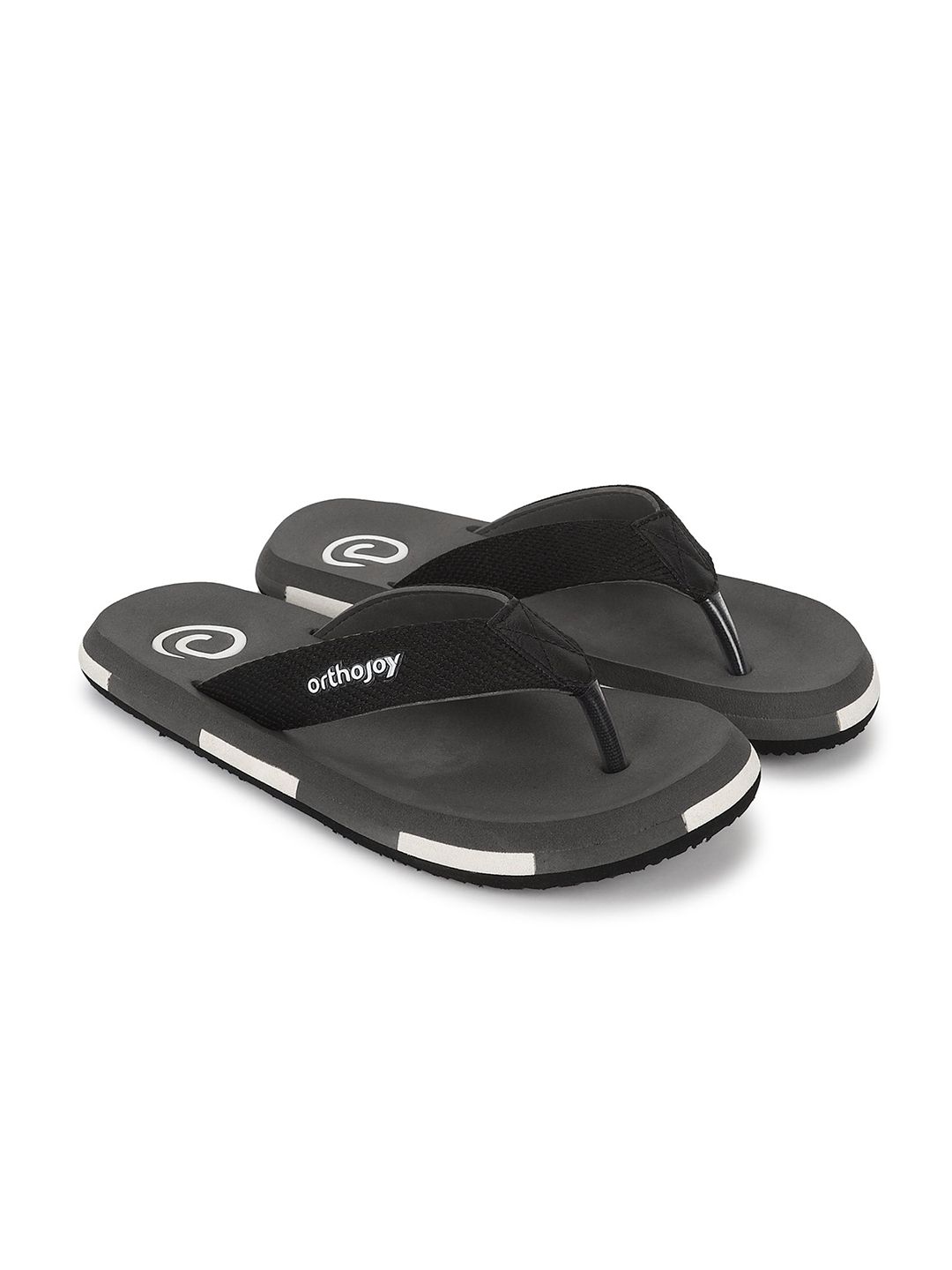 ORTHO JOY Men Colourblocked Rubber Thong Flip-Flops-picture-13