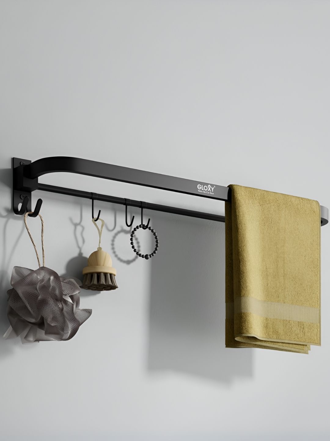 GLOXY Black Solid Stainless Steel Towel Rod-image-35