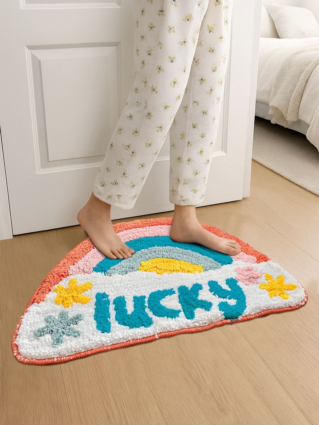 FABINALIV Blue & Pink Soft Textured Anti-Skid Doormats-image-46