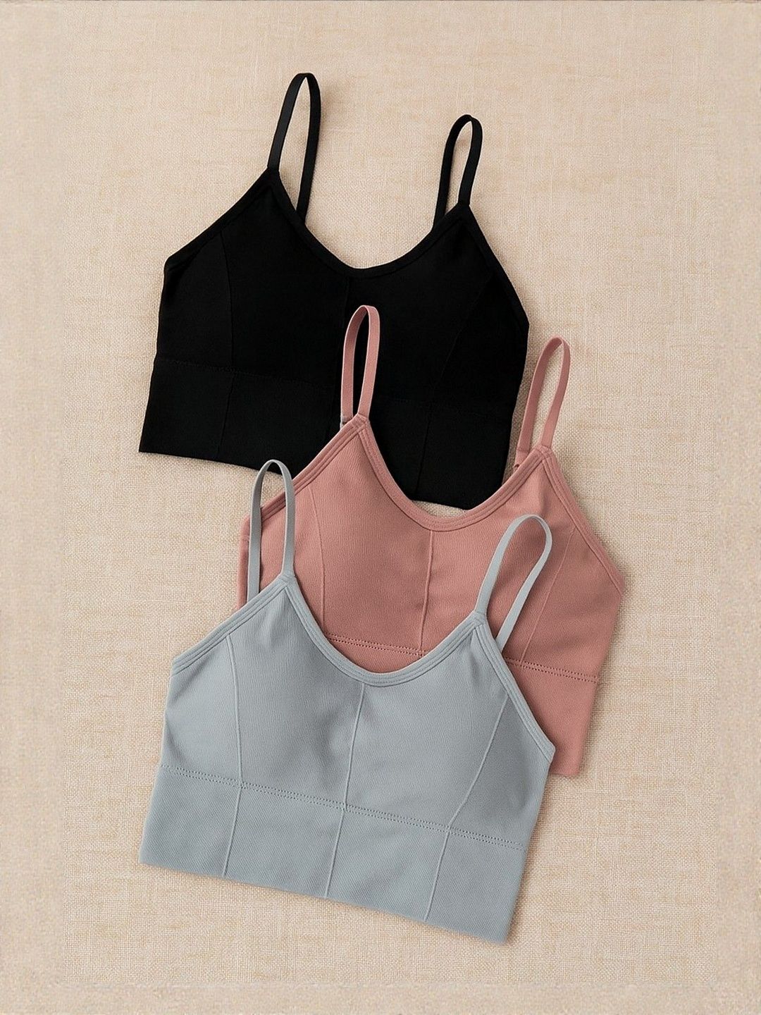 US FASHION Pack of 3 Full Coverage Lightly Padded Everyday Crop Top Bra-picture-25