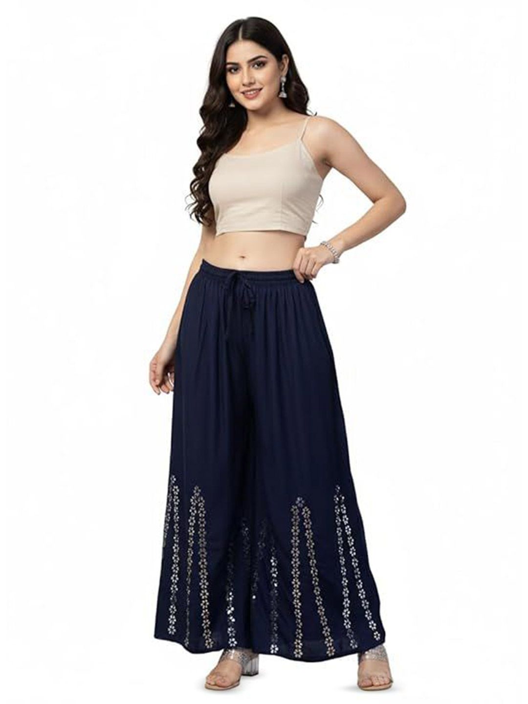 Thrifty Thread Women Ethnic Motifs Embellished Ethnic Palazzos-picture-20
