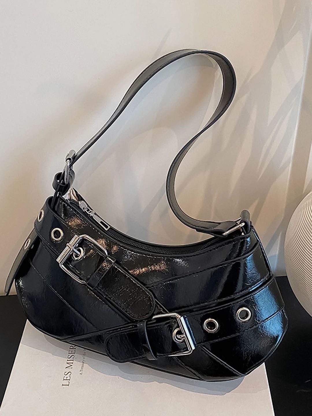StyleCast Textured Half Moon Sling Bag-picture-55