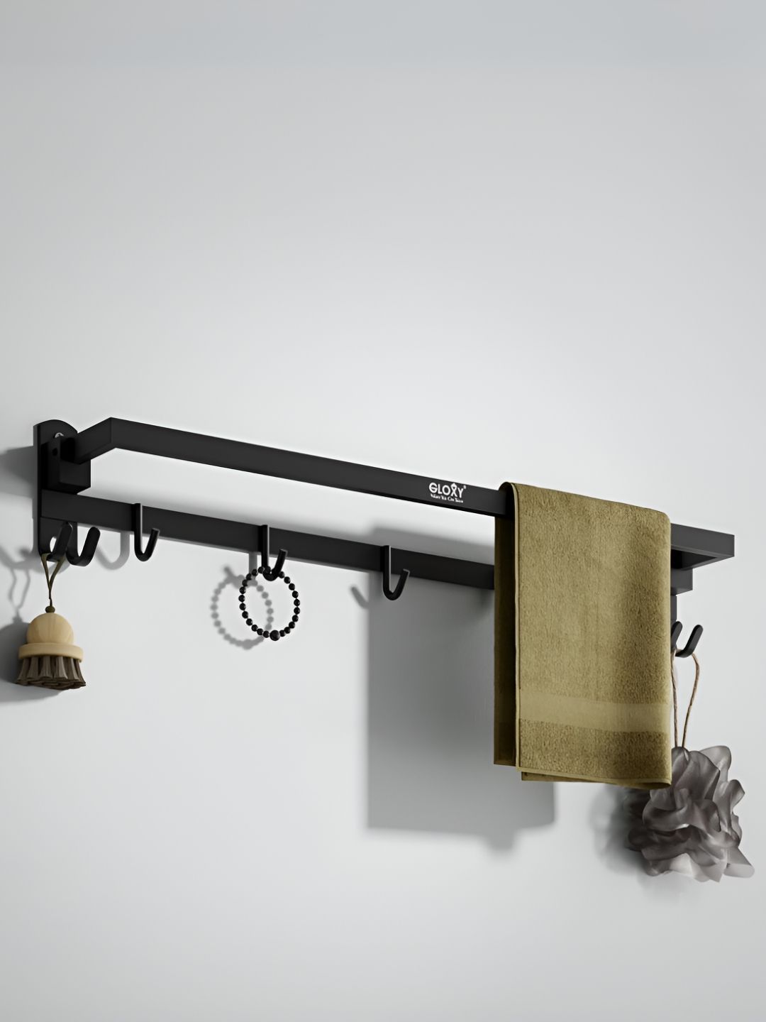 GLOXY Black Solid Stainless Steel Towel Rod-image-37