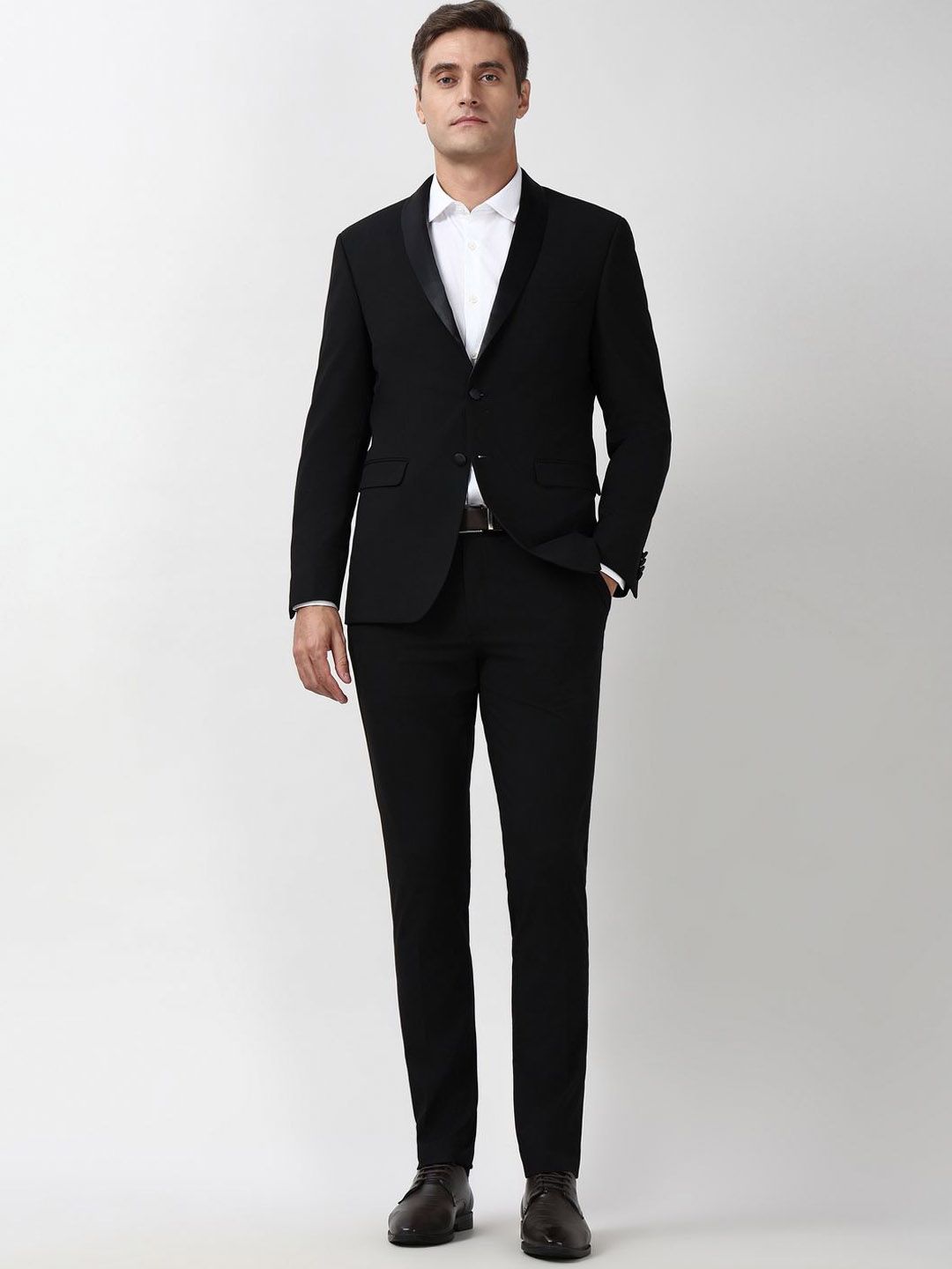 Peter England Elite Slim-Fit Single-Breasted Formal Two Piece Suit-picture-41