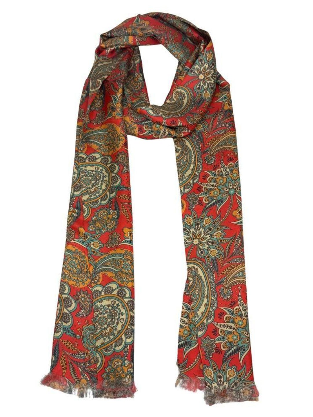 The Tie Hub Men Paisley Printed Border Printed Scarf-image-8