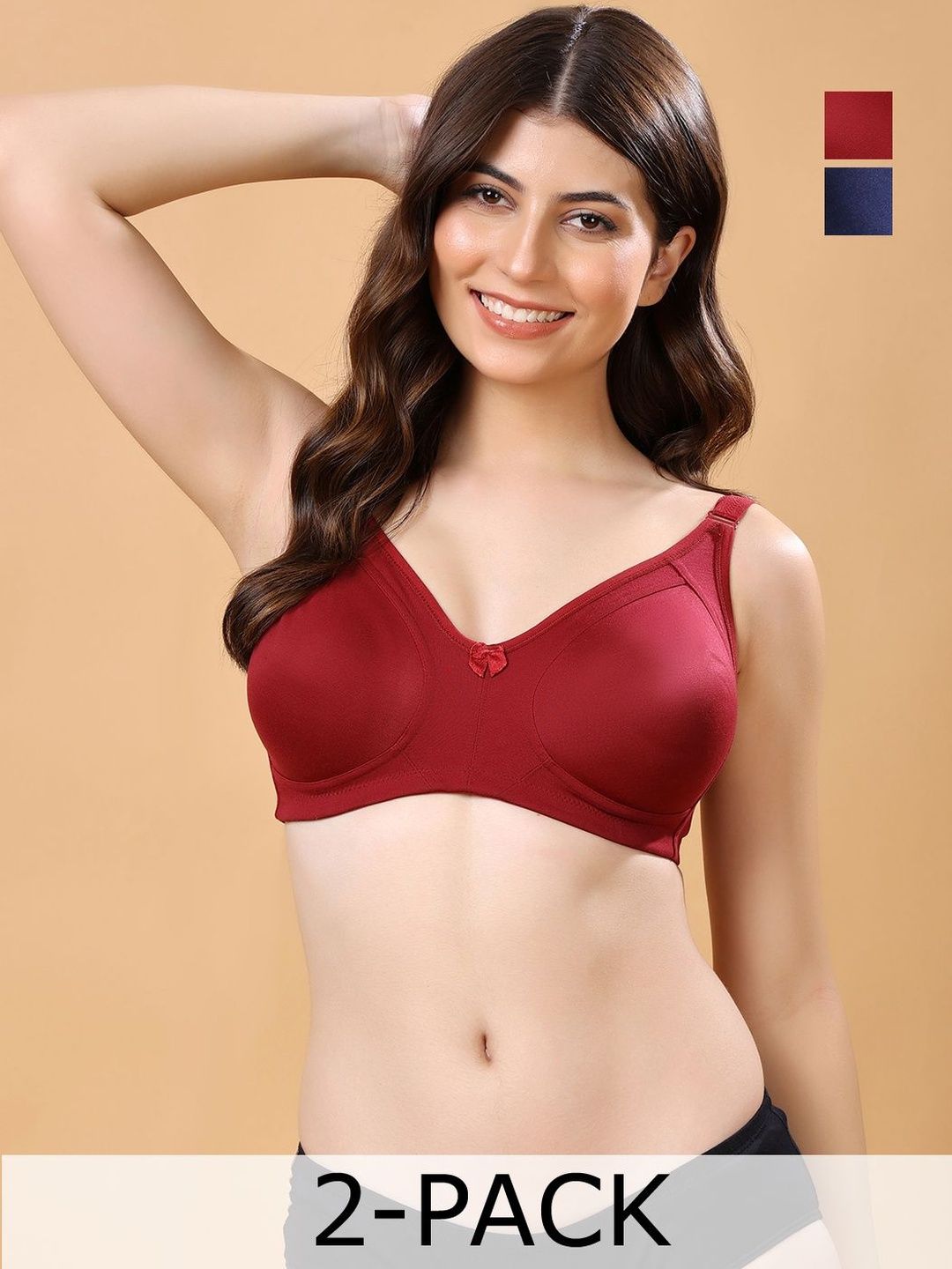 Cotton Opera By Floret Pack Of 2 Non Padded Non-Wired Cotton Full Coverage Everyday Bra-picture-36