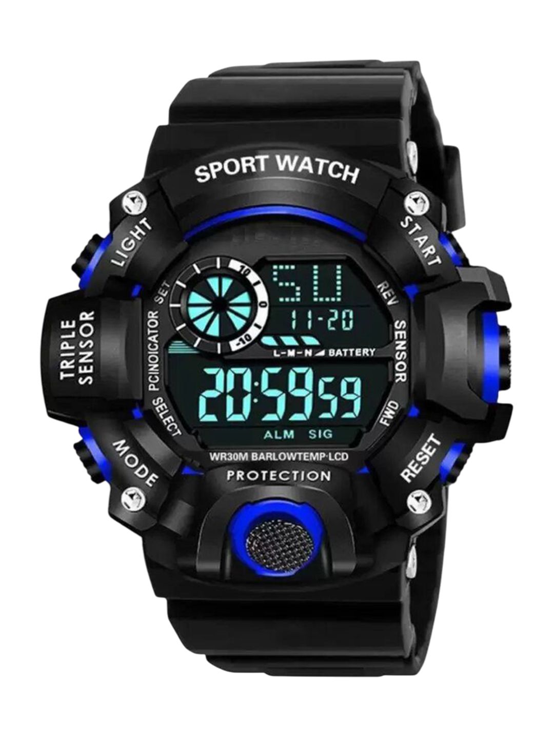 SELLORIA Men Round Dial & Bracelet Style Straps Digital Multi Function Watch Blu04sk-image-22