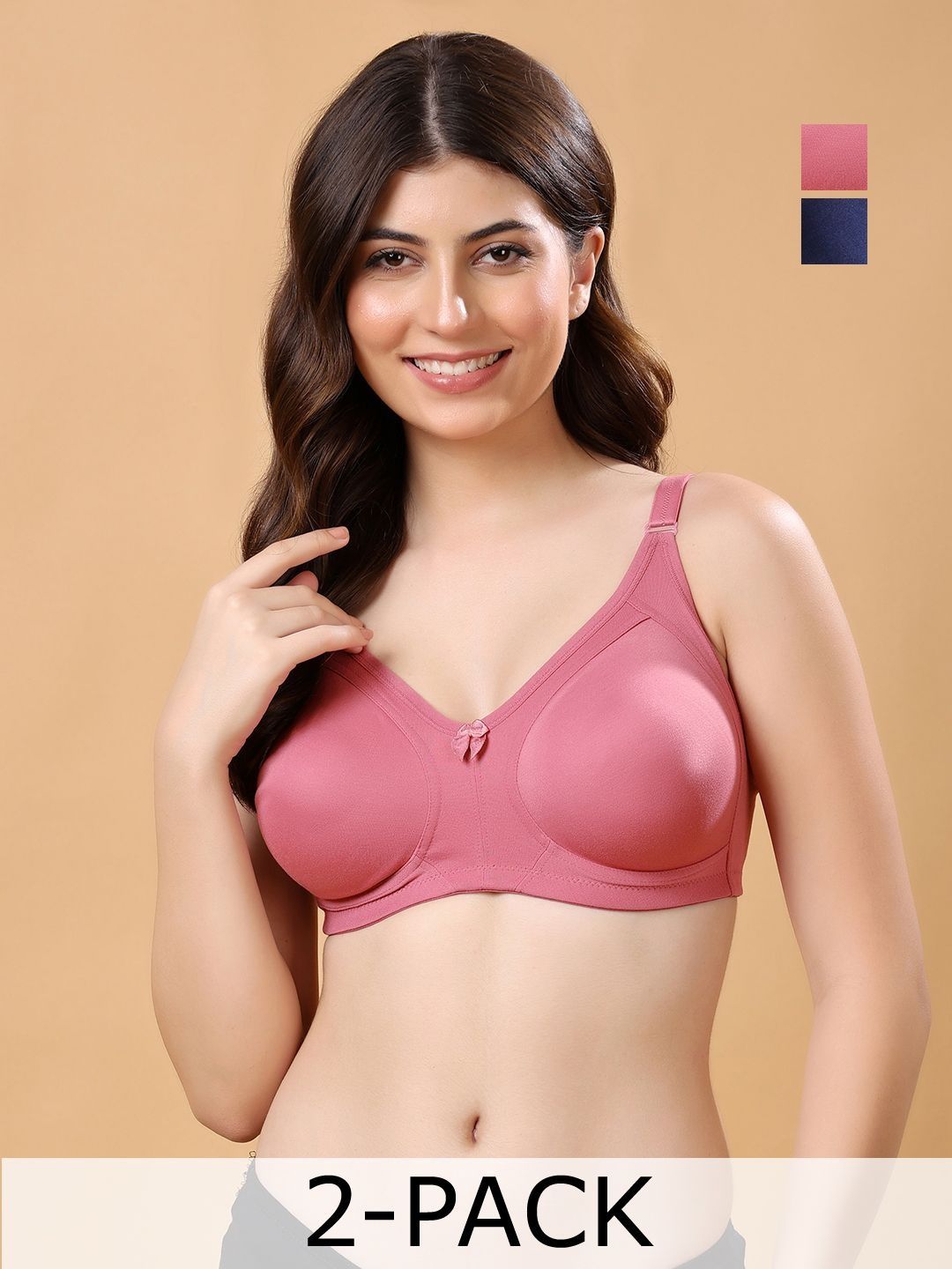 Cotton Opera By Floret Pack Of 2 Non Padded Non-Wired Cotton Full Coverage Everyday Bra-picture-21