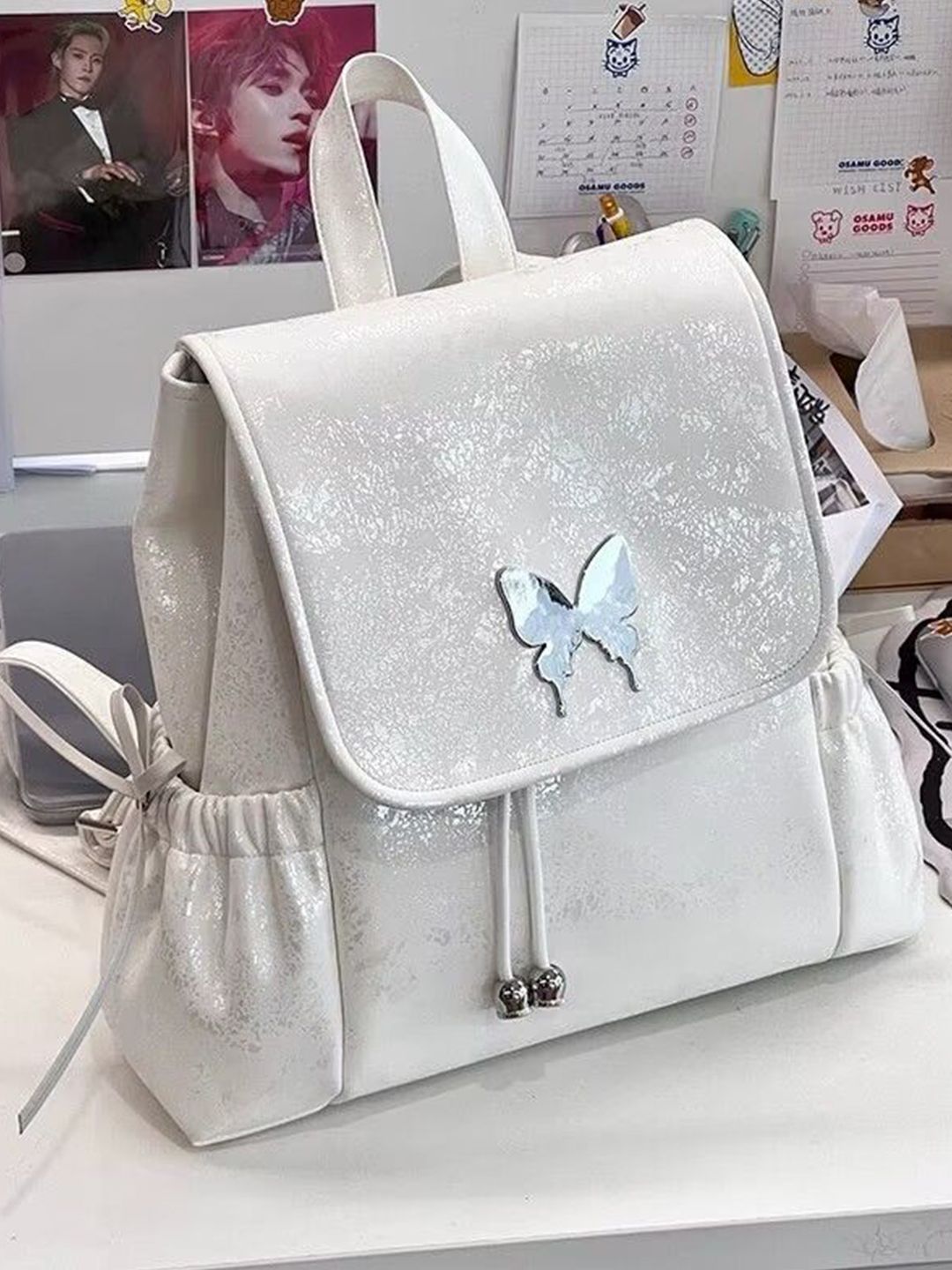 StyleCast Women Textured Large Backpack with Flap Closure-picture-38