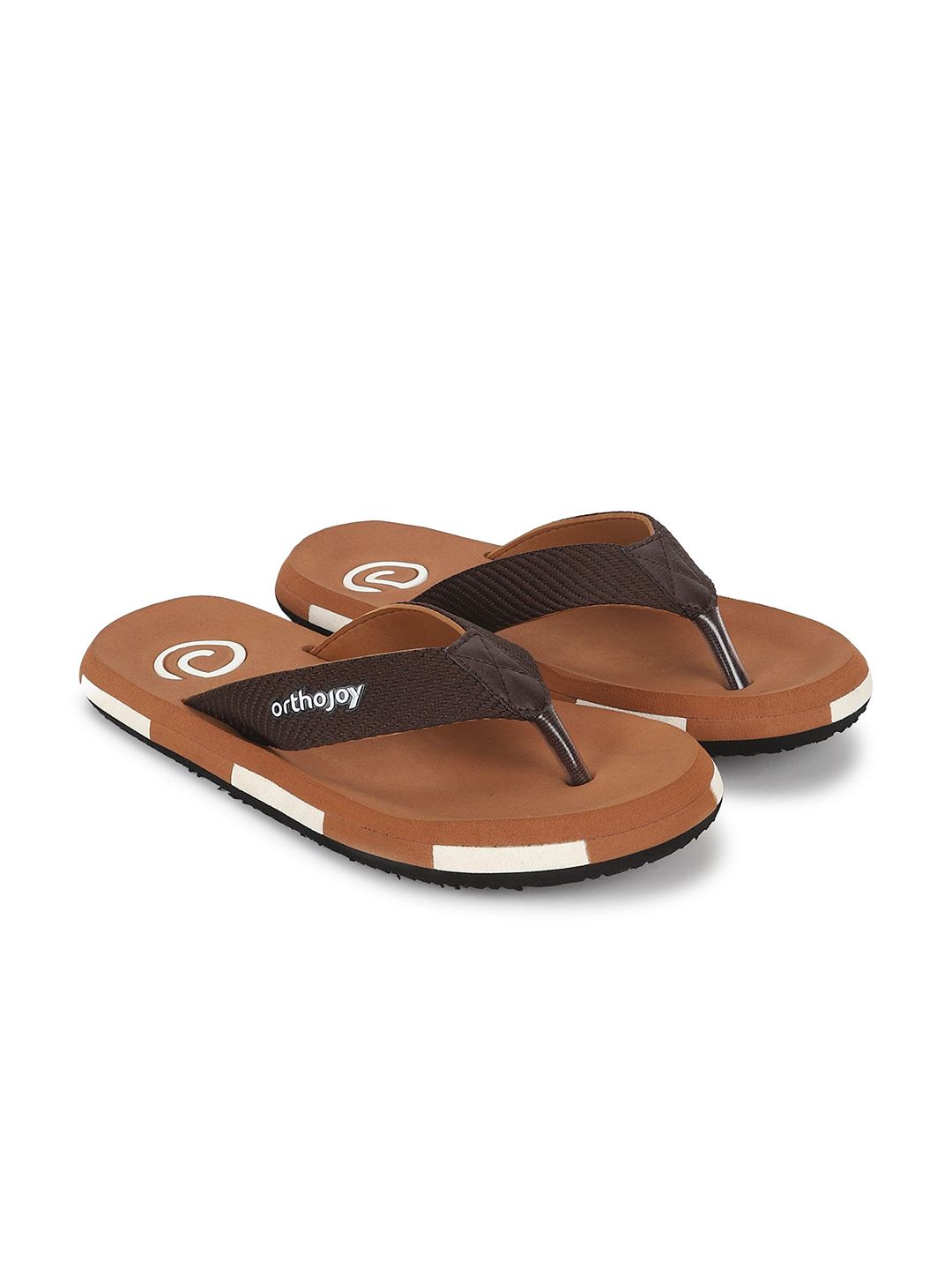 ORTHO JOY Men Colourblocked Rubber Thong Flip-Flops-picture-51