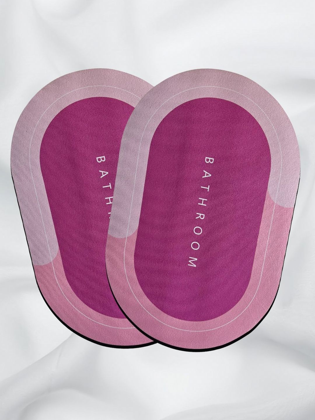 GRISHVA 2-Pcs Pink Printed 500 GSM Anti-Slip Bath Rugs-image-9