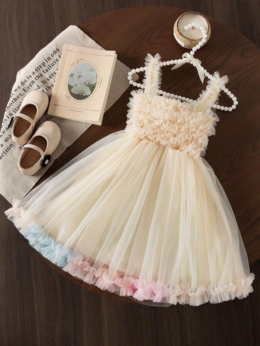 BAESD Print Net A-Line Dress