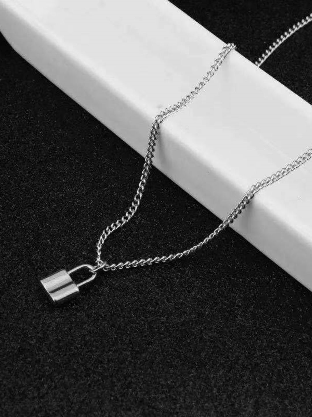 KPOP Men Stainless Steel Silver-Plated Contemporary Pendant With Chain-picture-17