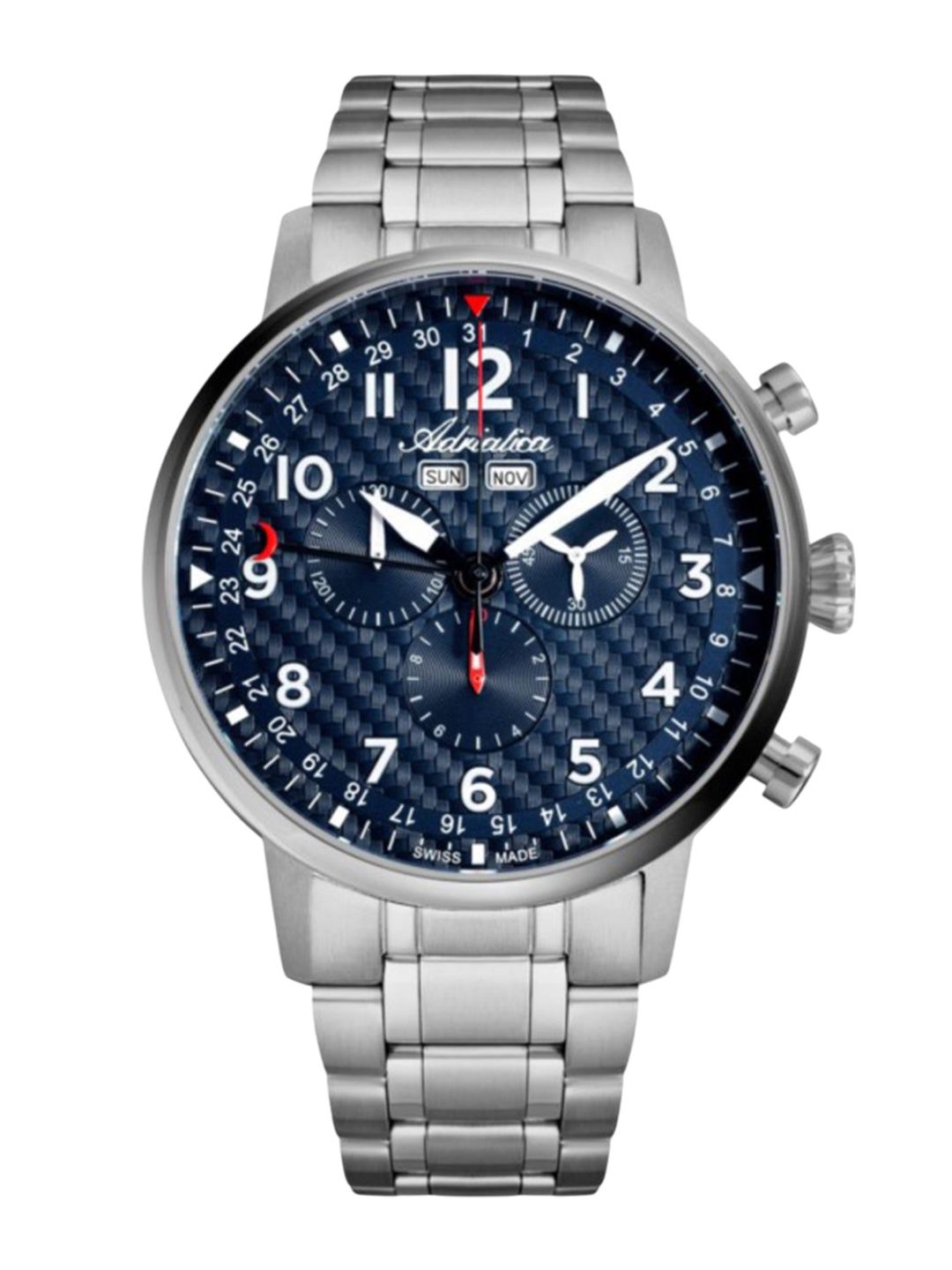 Adriatica Men Embellished Dial & Stainless Steel Bracelet Style Straps Analogue Watch A8308.4125CH-picture-11