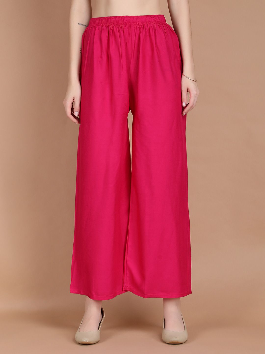 MICHAEL KOVLIN Women Plus Size Wide Leg Luxe Ethnic Knitted Palazzos-image-15
