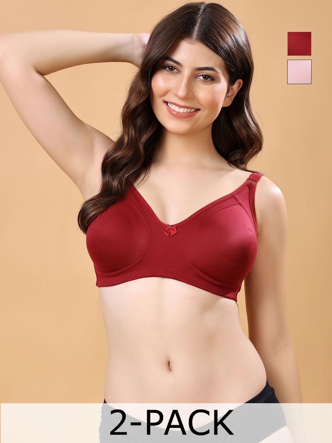 Cotton Opera By Floret Pack Of 2 Non Padded Non-Wired Cotton Full Coverage Everyday Bra-picture-30