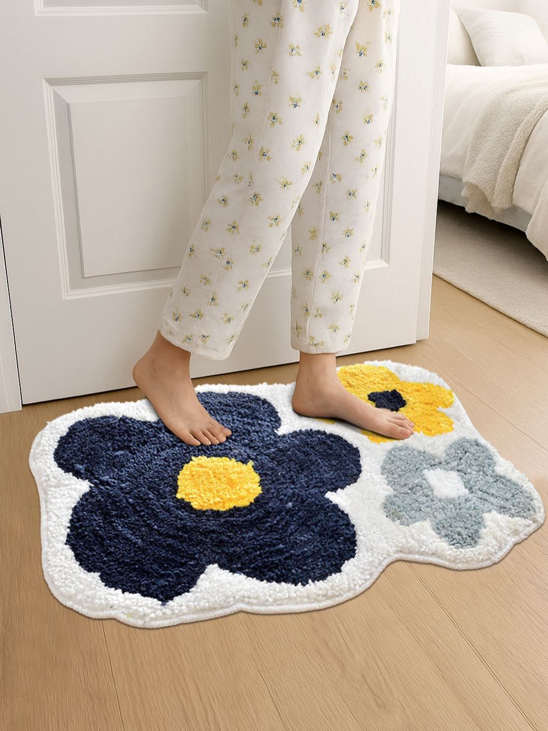 FABINALIV Blue & Yellow Soft Textured Anti-Skid Doormats-image-32