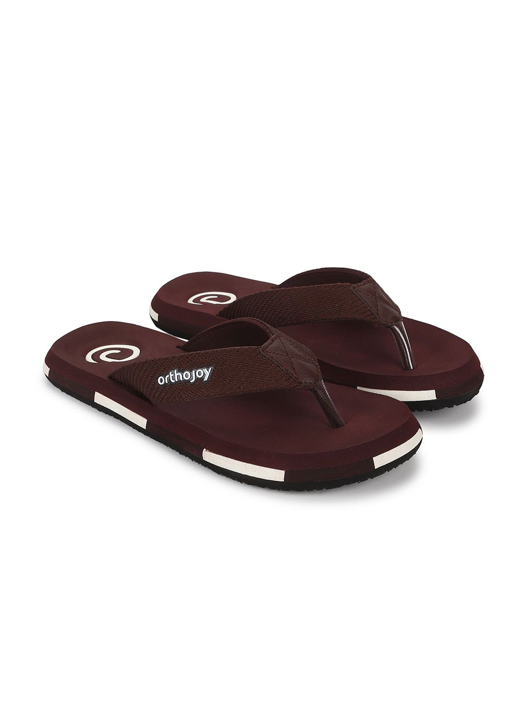 ORTHO JOY Men Colourblocked Rubber Thong Flip-Flops-picture-24