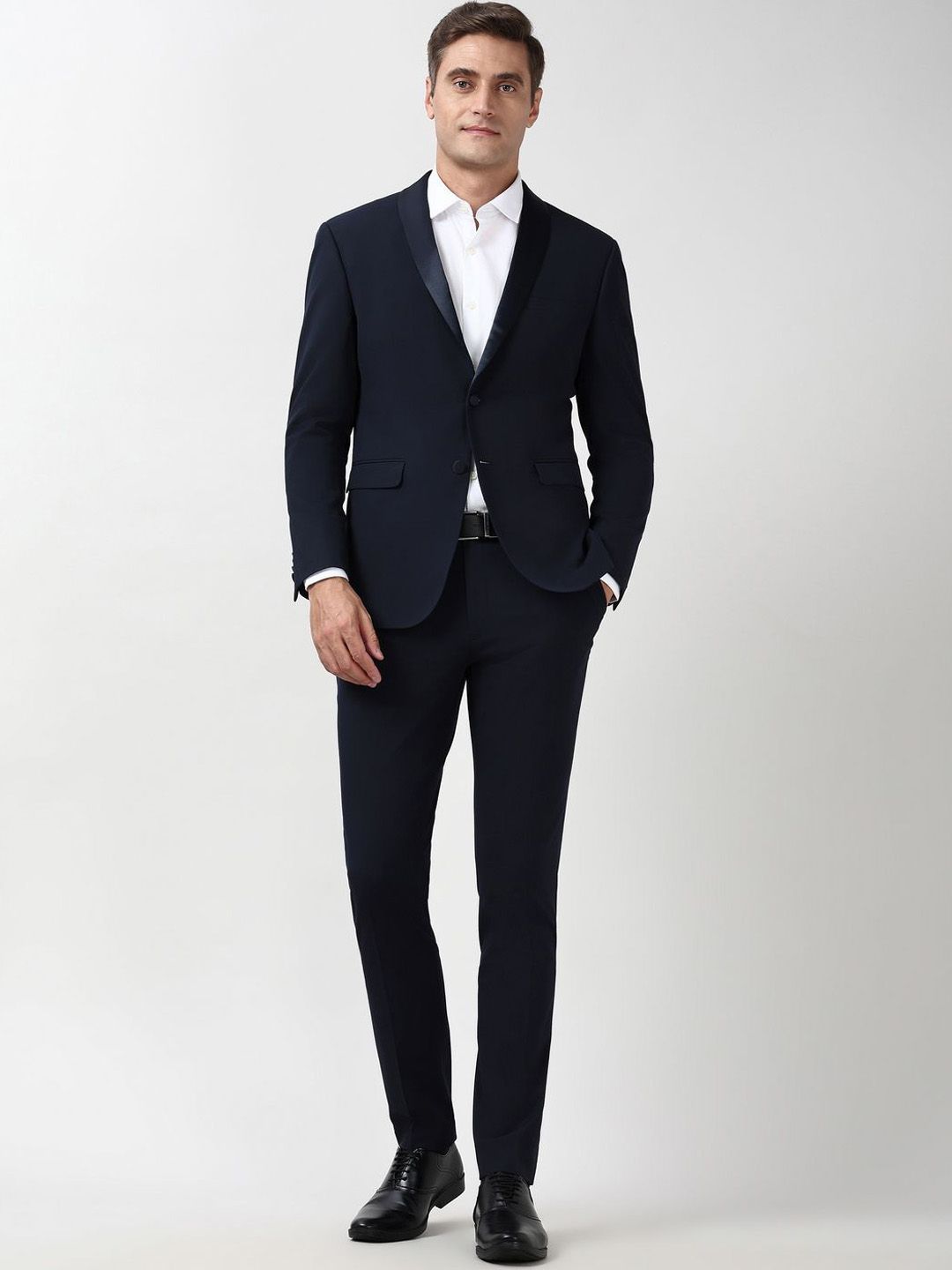 Peter England Elite Men Solid Single-Breasted Formal Two Piece Suit-picture-24