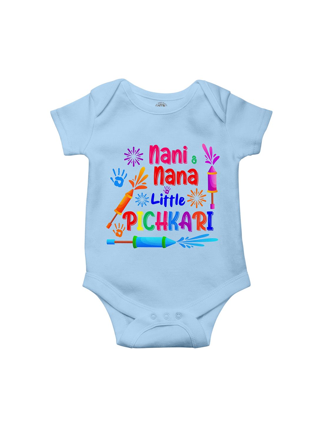 THE PRINT PLATTER Kids Infants Nani&Nana Little Pichkari Printed Envelope Neck Bodysuit-picture-55