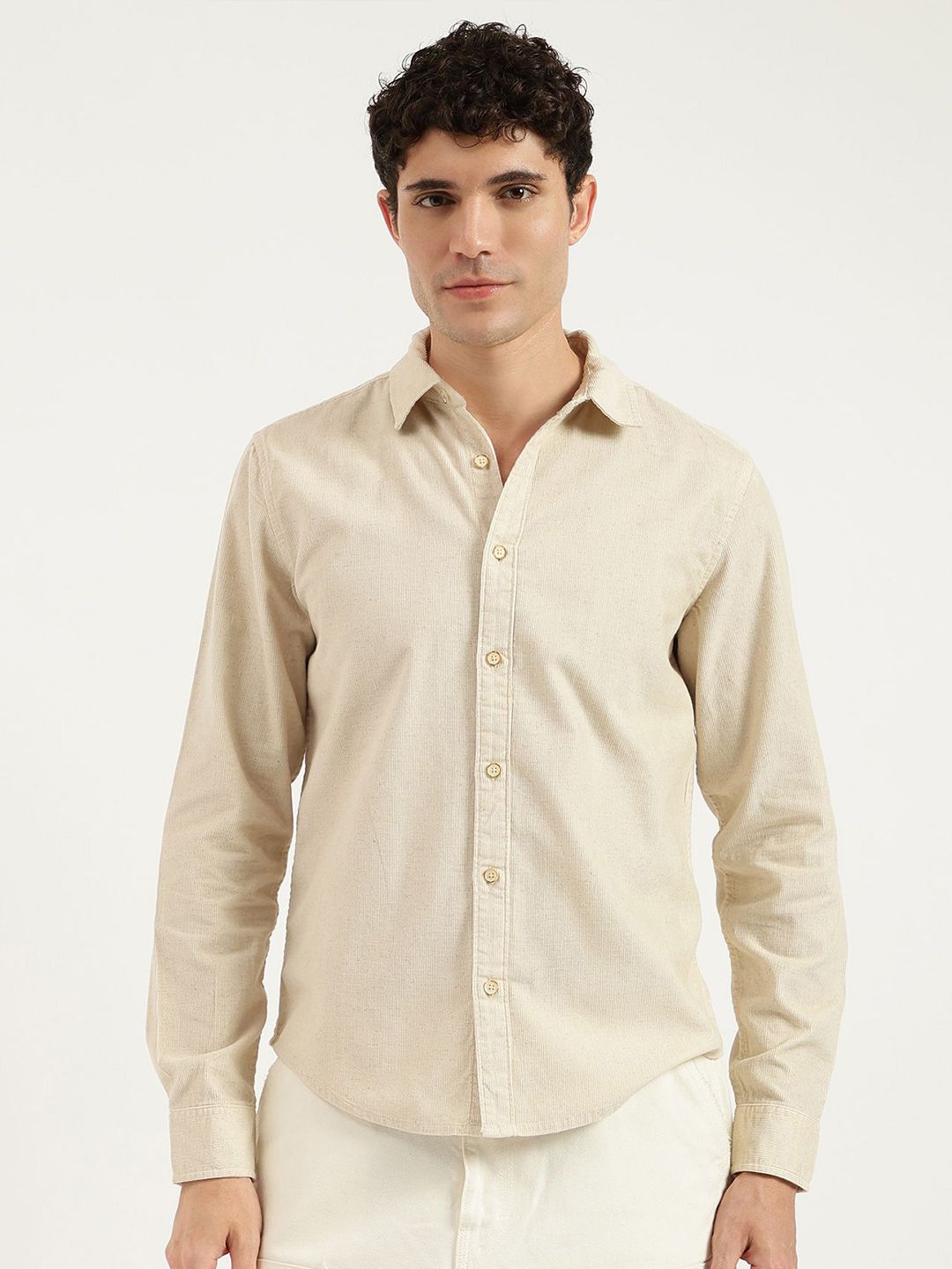 United Colors of Benetton Men Textured Spread Collar Casual Shirt-picture-13