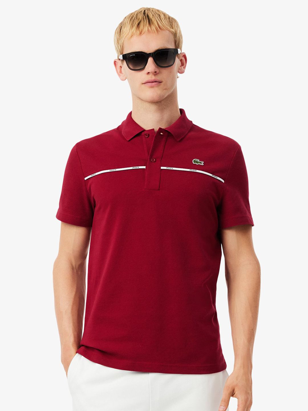 Lacoste Men Brand Logo Printed Polo Collar Cotton T-shirt-picture-37