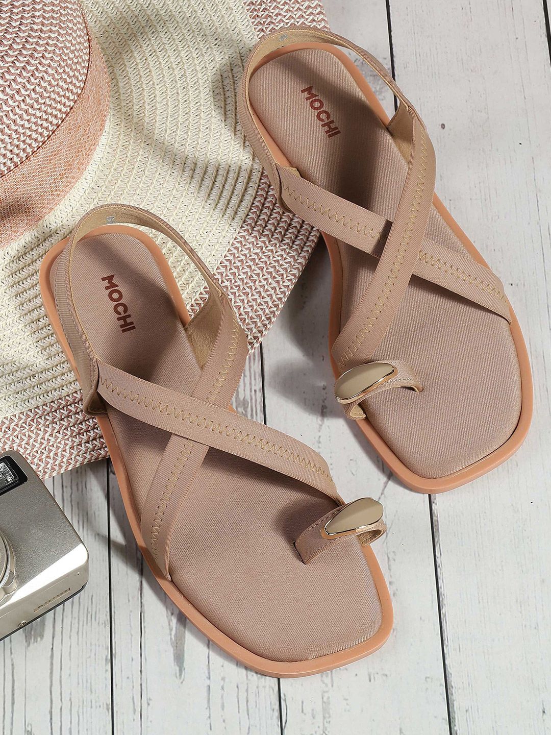 Mochi Women Leather One Toe Flats-image-19