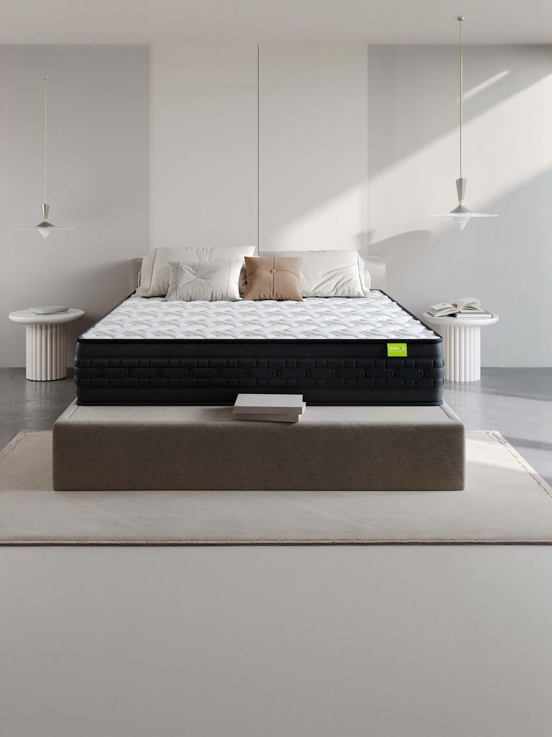 Wakeup India White & Black Quilted Riserox Luxe Comfort Pocket Spring King Mattress-image-28