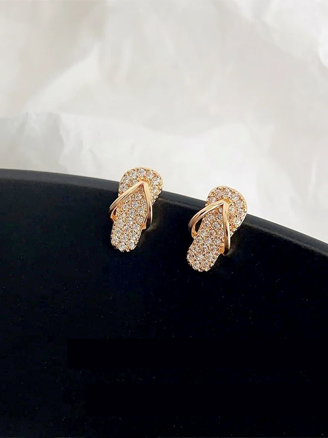 FIMBUL Gold-Plated Rhinestone Studded Quirky Studs-picture-39