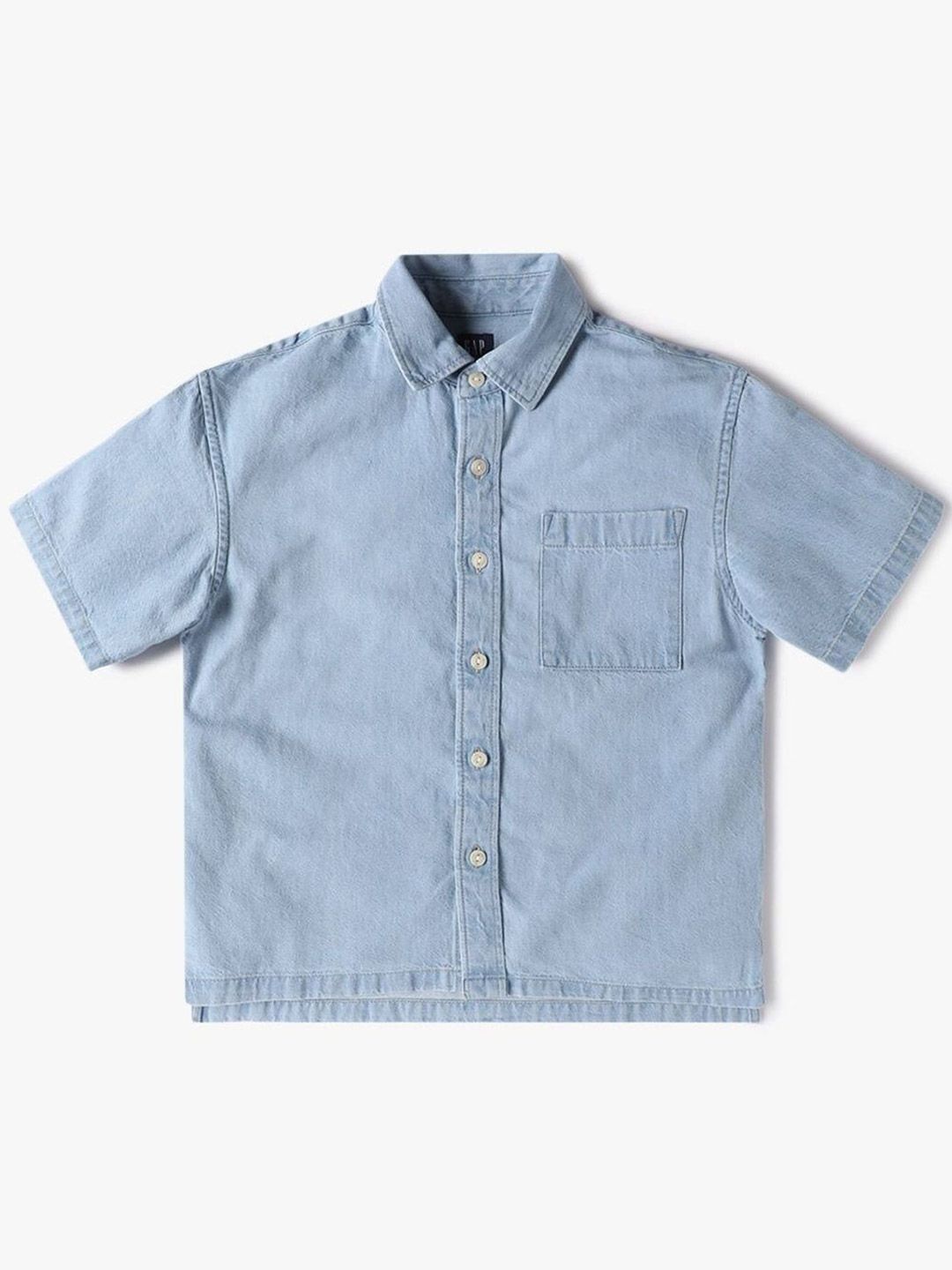 GAP Boys Relaxed Fit Solid Spread Collar Pure Cotton Casual Shirt