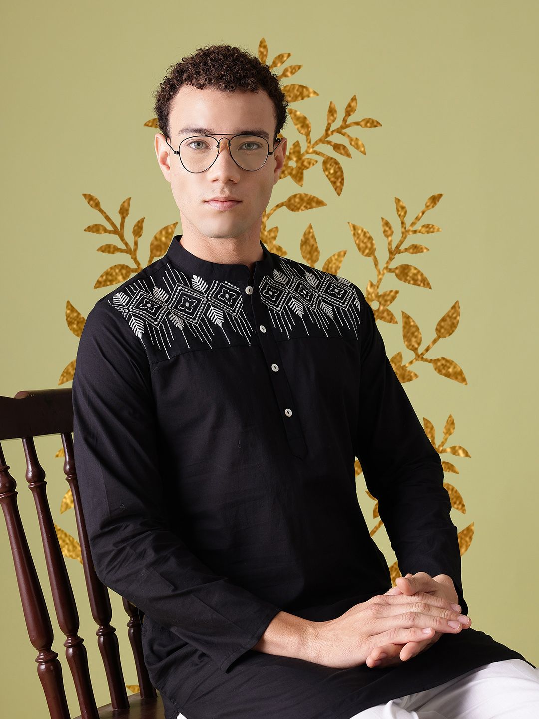 Anouk Ethnic Motifs Yoke Design Cotton Kurta-picture-12
