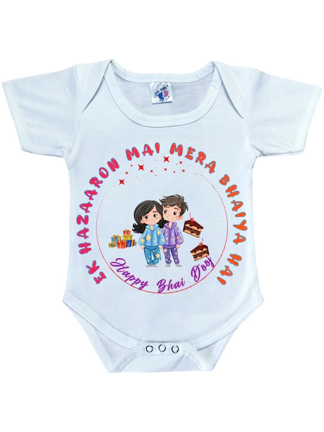 Cute Pals Kids Unisex Printed Cotton Bodysuits-picture-46